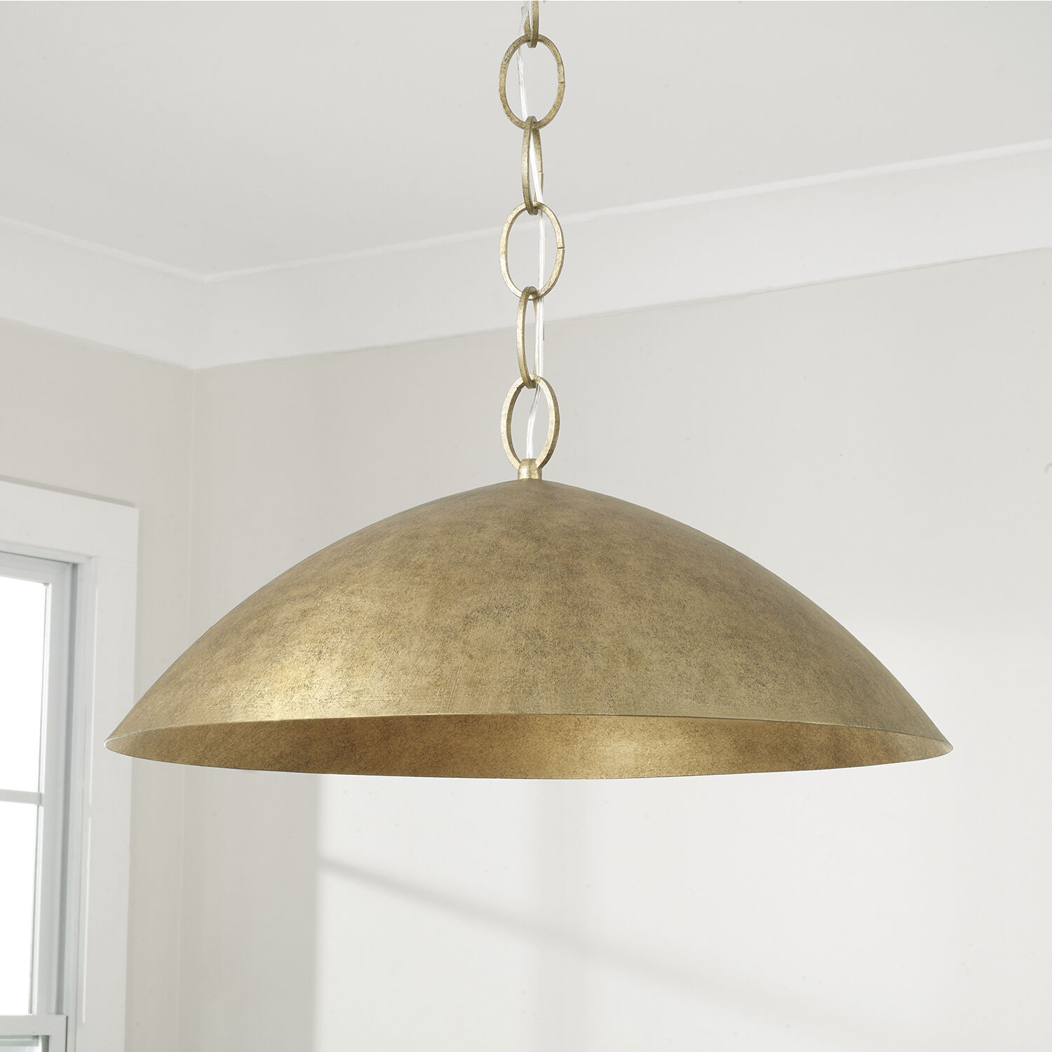 Francesca LED 24 inch Feathered Gold Pendant Ceiling Light