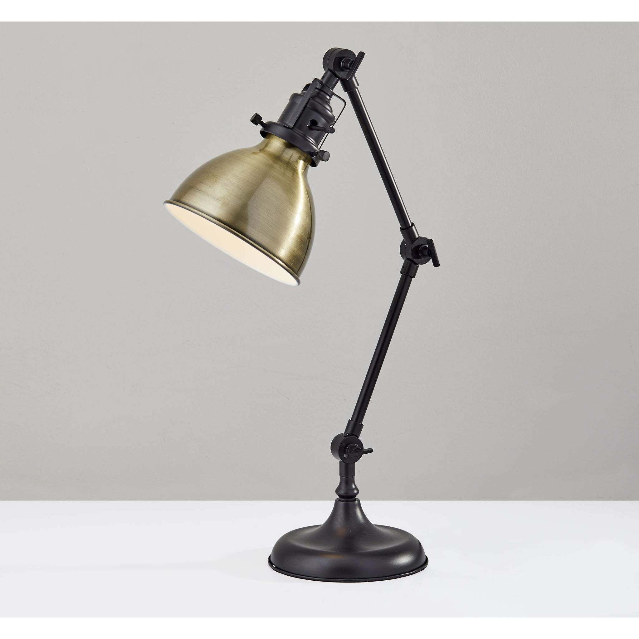 Alden 18.5 inch 40 watt Antique Bronze with Brass Accents Desk Lamp Portable Light, Simplee Adesso