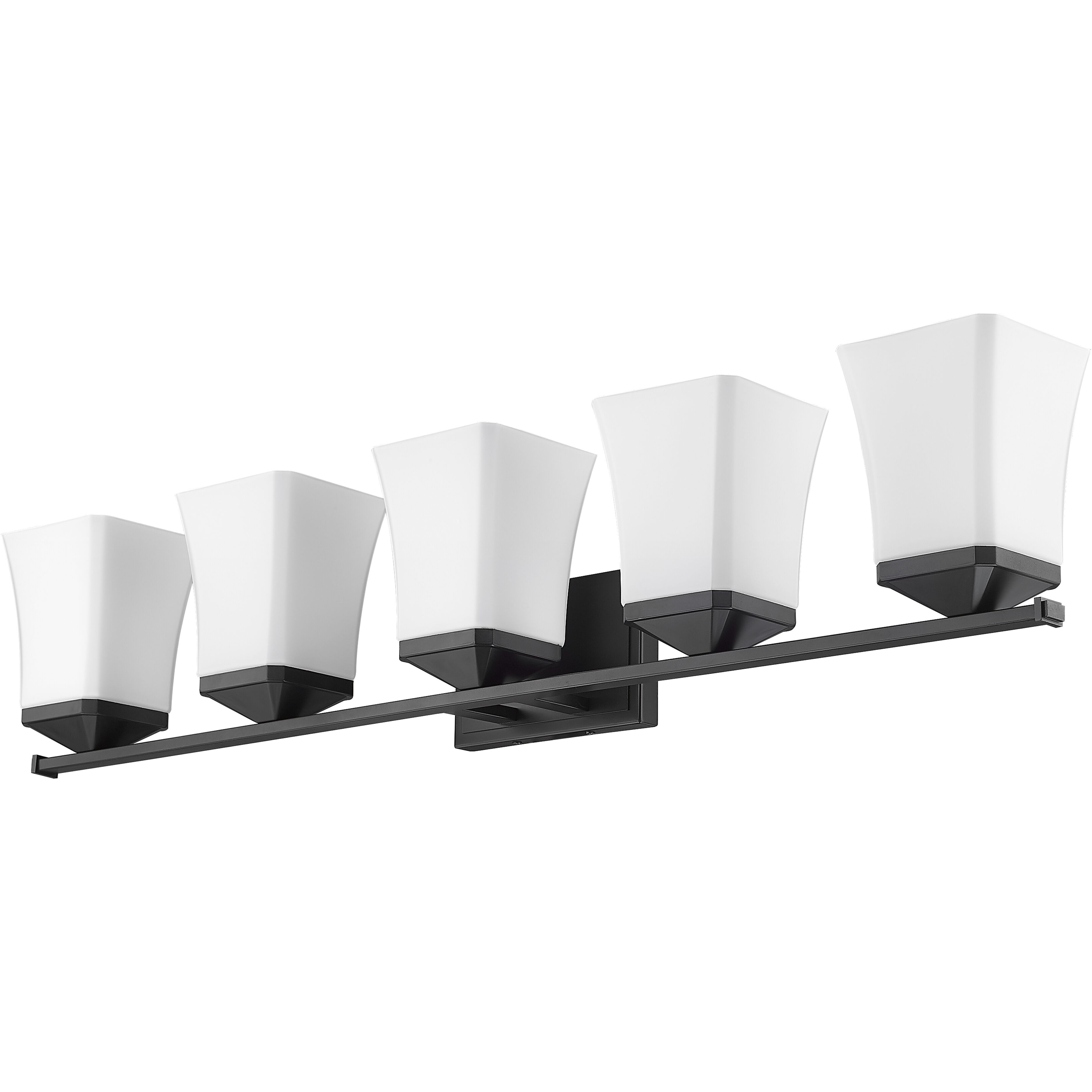Darcy 5 Light 38 inch Matte Black Vanity Wall Light