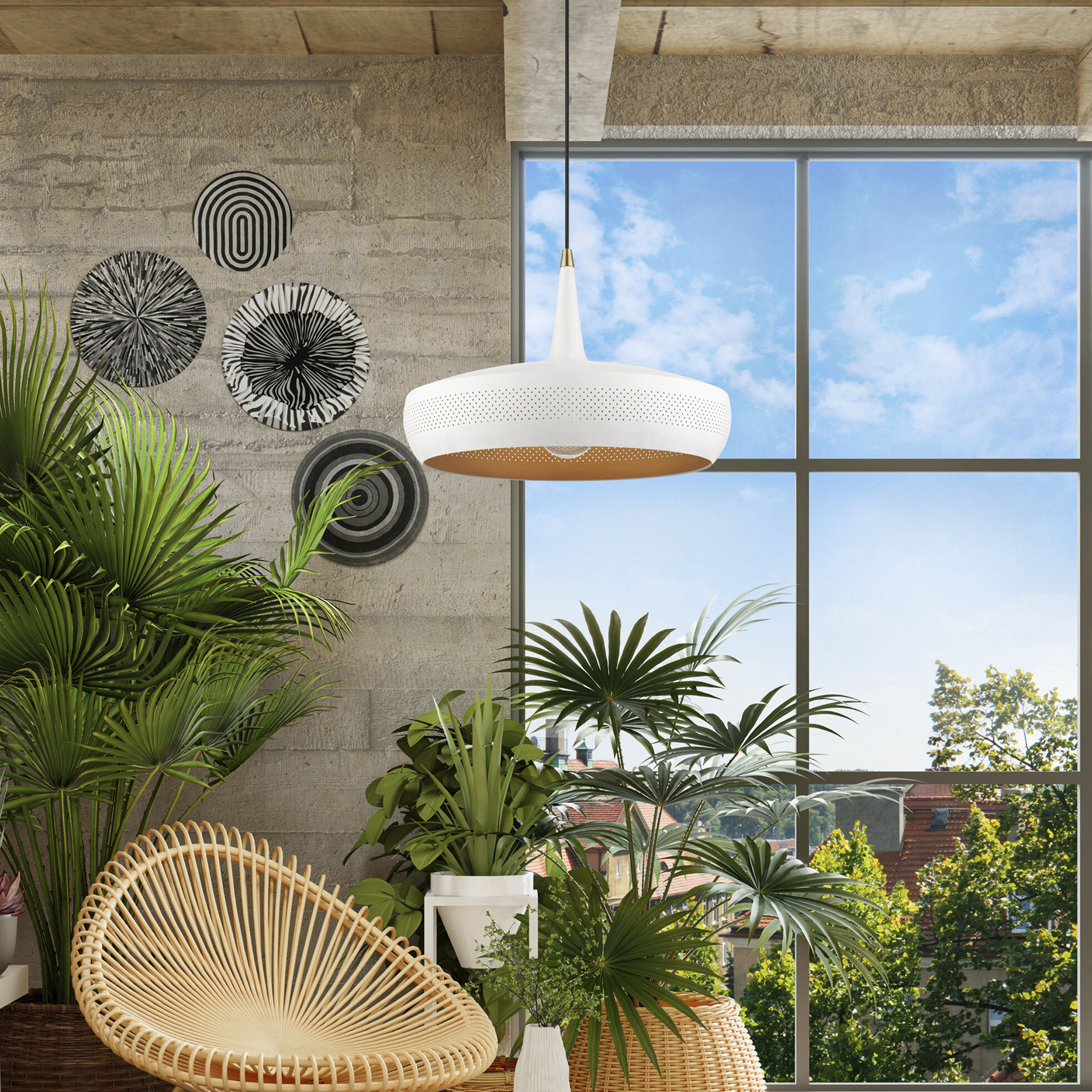 Banbury 1 Light 17 inch White with Antique Brass Accents Pendant Ceiling Light