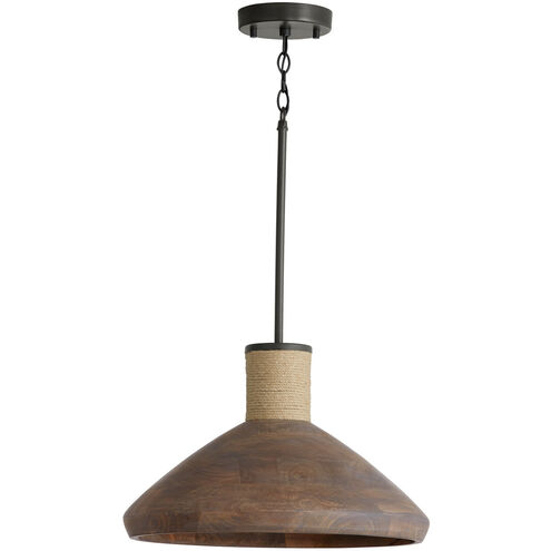 Jacob 1 Light 18 inch Grey Wash and Iron Silk Pendant Ceiling Light