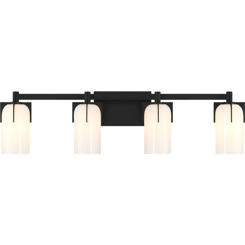 Caldwell 4 Light 32 inch Black Bathroom Vanity Light Wall Light