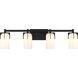 Caldwell 4 Light 32 inch Black Bathroom Vanity Light Wall Light