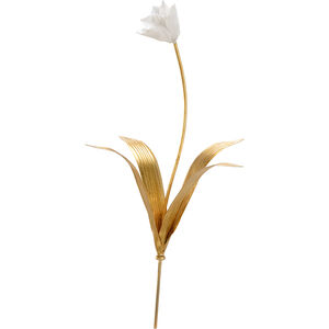 Chelsea House White/Antique Gold Leaf Tulip Stem Accent, Small