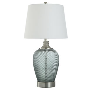 Opaque 29 inch 150.00 watt Aqua Tinted/Brushed Steel/White Table Lamp Portable Light