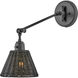 Arti 1 Light 7.75 inch Black Indoor Wall Sconce Wall Light in Black / Black Rattan