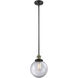 Franklin Restoration Beacon 1 Light 8 inch Black Antique Brass Mini Pendant Ceiling Light in Incandescent, Clear, Franklin Restoration