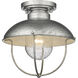 Ansel 1 Light 11 inch Galvanized Outdoor Flush Mount