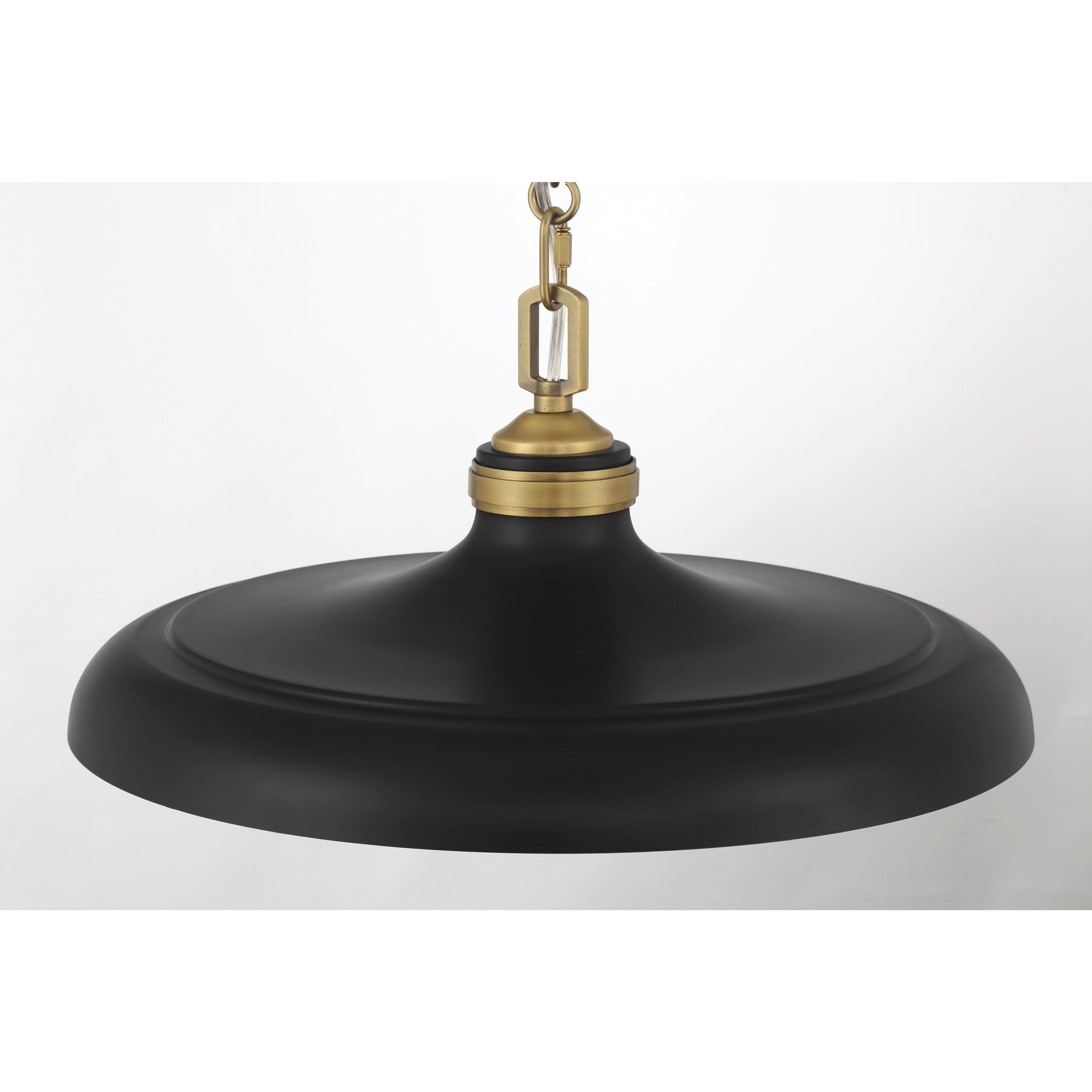 Crowne 1 Light 16 inch Legacy Brass and Dark Matte Black Pendant Ceiling Light