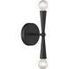 Contemporary 2 Light 4.75 inch Matte Black Wall Sconce Wall Light