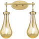 Downtown Urban Owego 2 Light 16.63 inch Brushed Brass Bath Vanity Light Wall Light in Mercury
