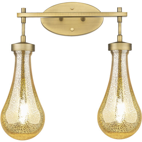 Downtown Urban Owego 2 Light 16.63 inch Brushed Brass Bath Vanity Light Wall Light in Mercury