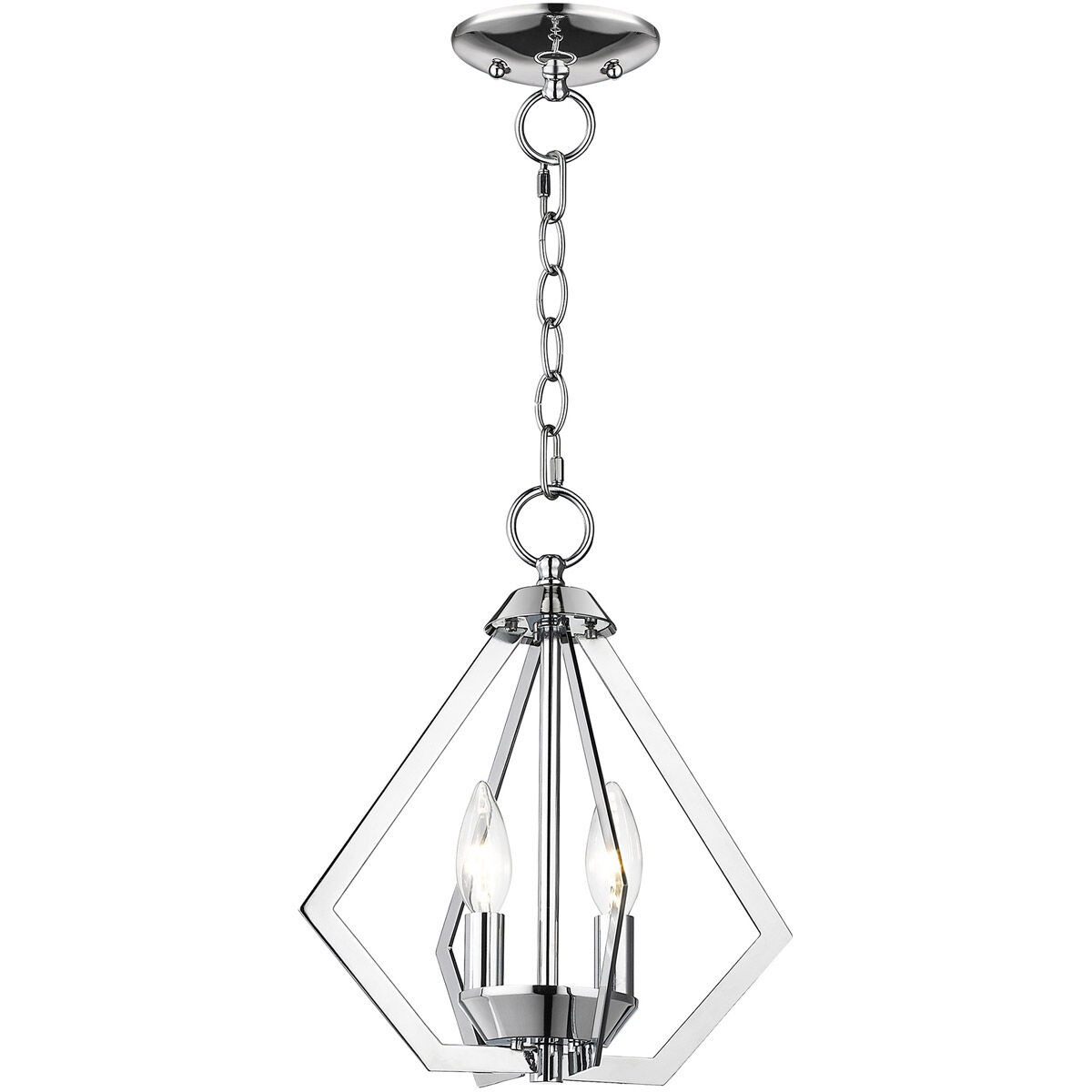 Prism 2 Light 11 inch Polished Chrome Convertible Mini Chandelier/Ceiling Mount Ceiling Light