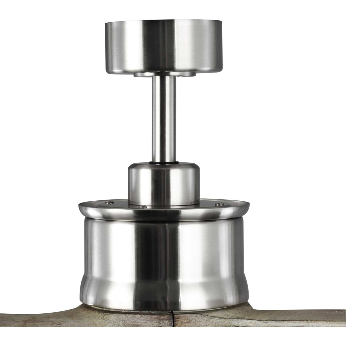 Farris 60 inch Brushed Nickel with Grey Weathered Wood Blades Ceiling Fan, Progress LED