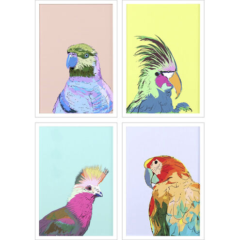 Friendly Parrots Multi and Blue and Green and Pink Framed Art