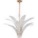 Fiore 6 Light 32.25 inch Antique Gold Leaf Semi Flush Ceiling Light