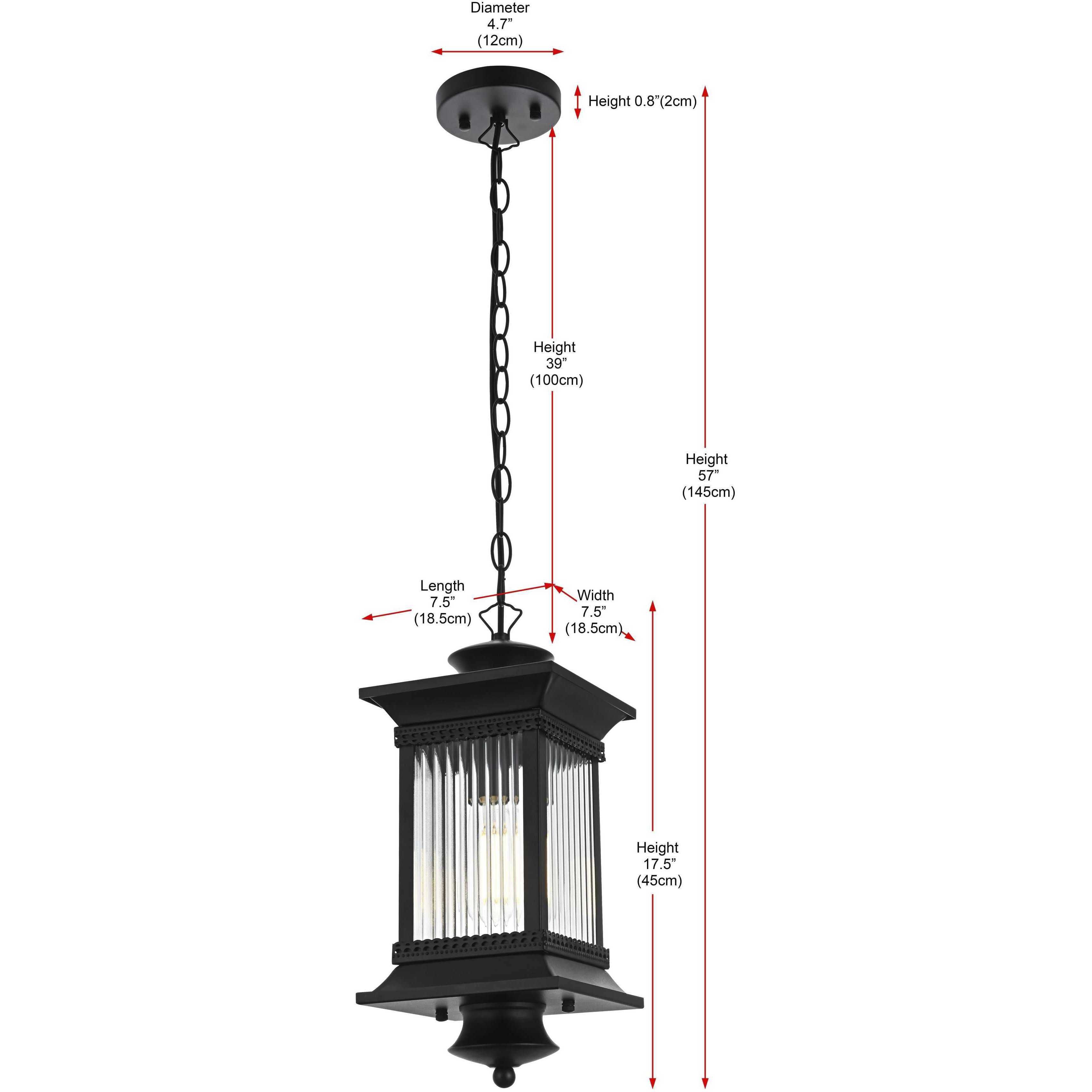 Collins 1 Light 7.5 inch Black Outdoor Pendant