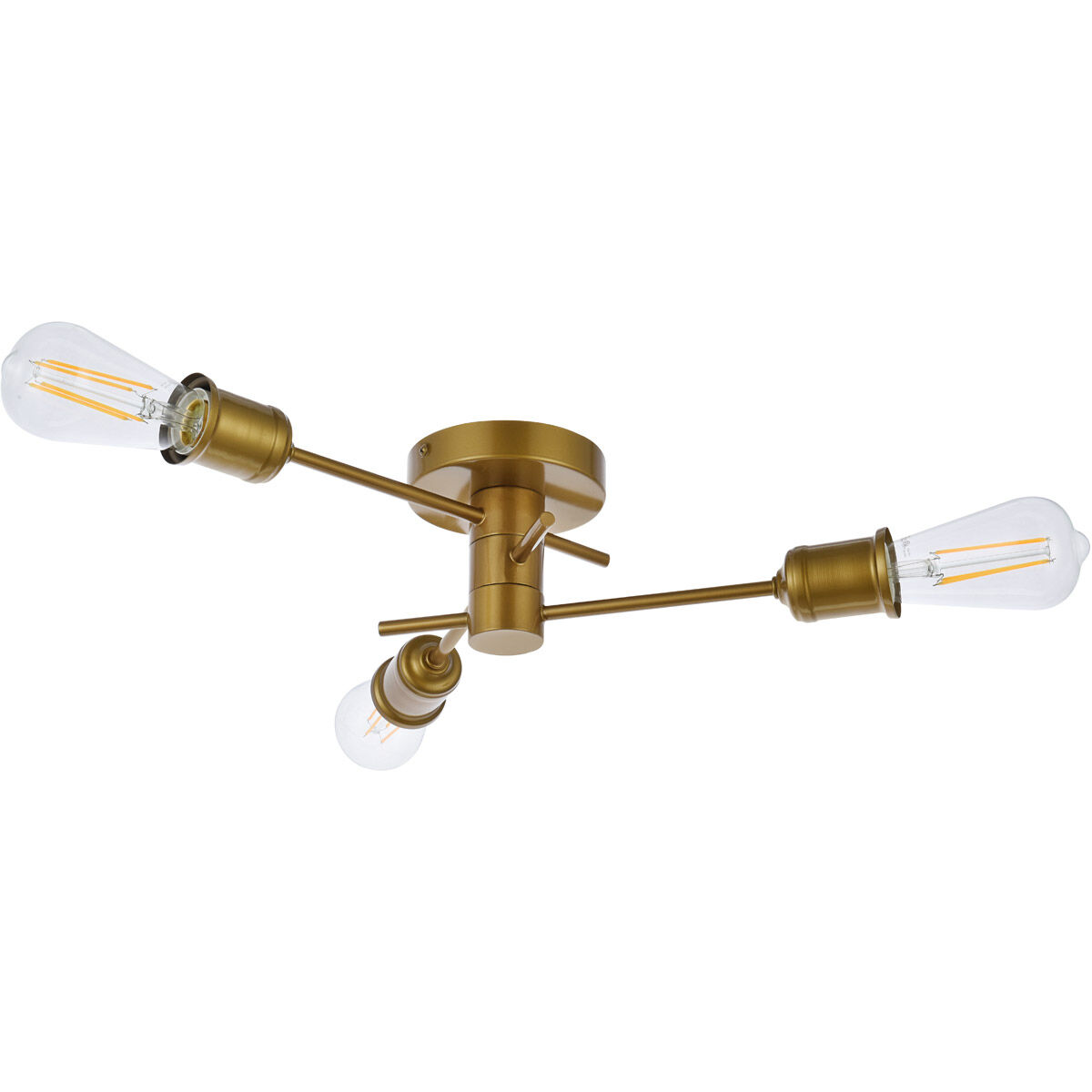 Xavier 3 Light 18 inch Brass Flush Mount Ceiling Light