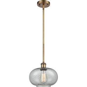 Ballston Gorham LED 9.5 inch Brushed Brass Pendant Ceiling Light in Charcoal Glass, Ballston