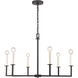 Dunne 6 Light 30 inch Matte Black with Antique White Chandelier Ceiling Light in Matte Black and Antique White