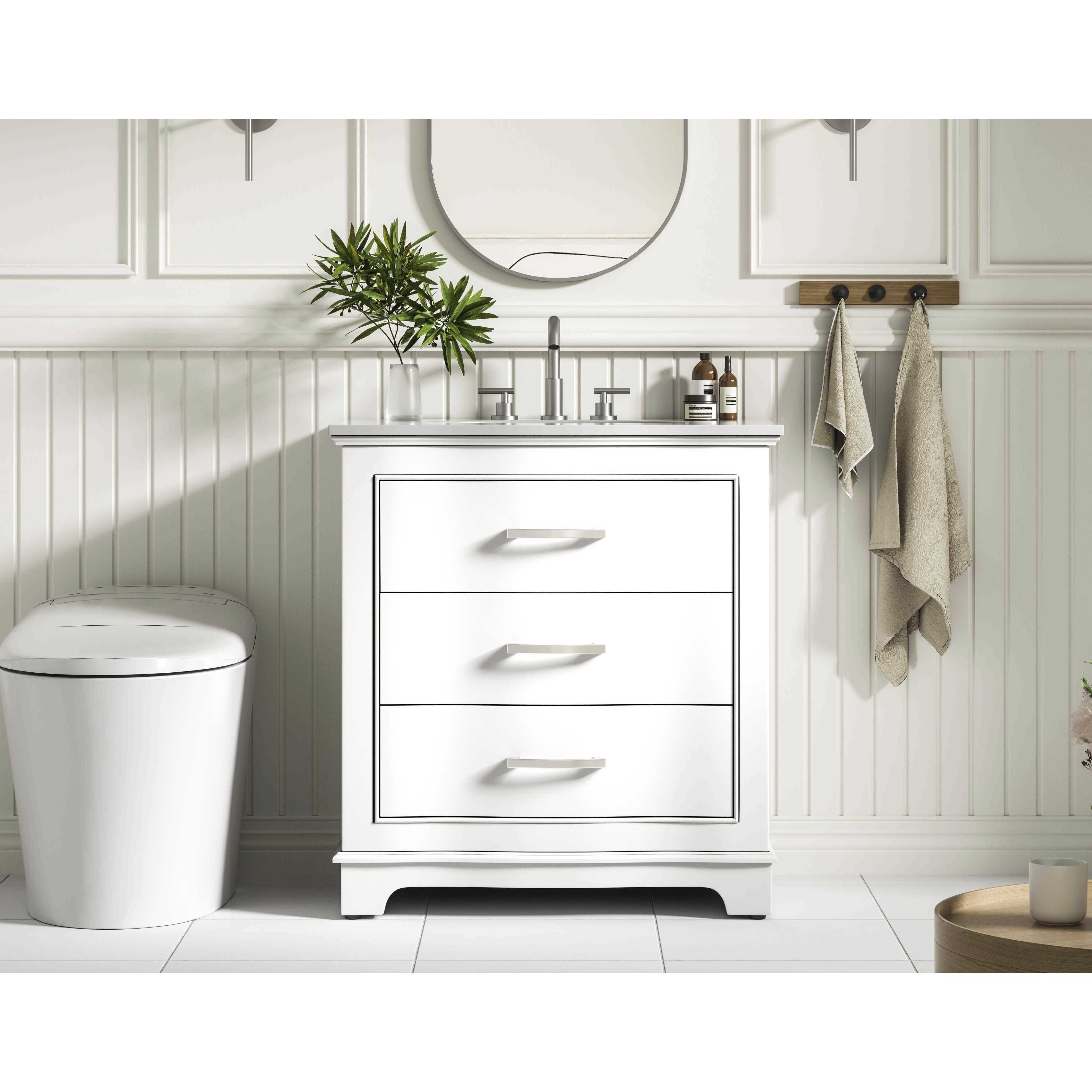 Knox 30 X 34 inch White Bathroom Vanity Cabinet
