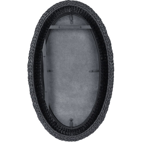 Athena 40.25 X 24.25 inch Matte Black with Black Seagrass Wall Mirror