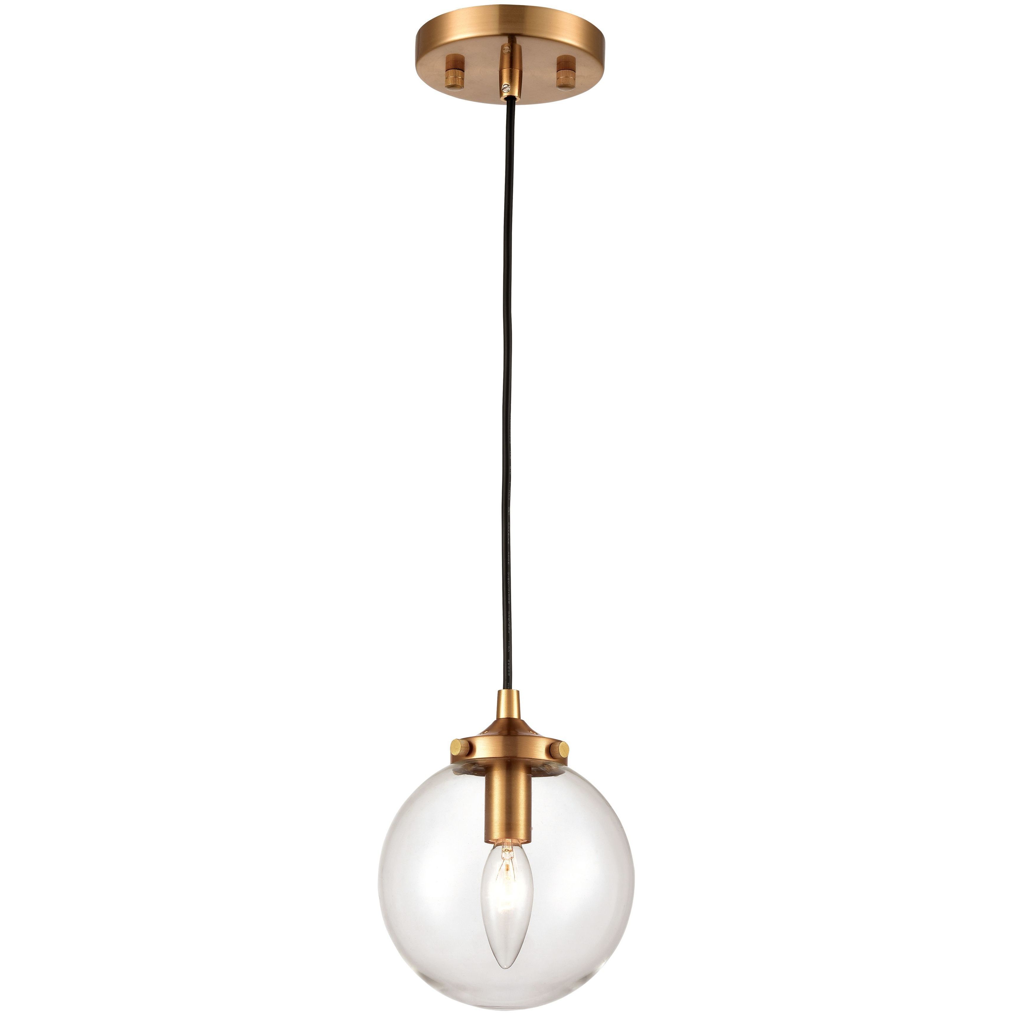 Boudreaux 1 Light 6 inch Antique Gold with Matte Black Mini Pendant Ceiling Light