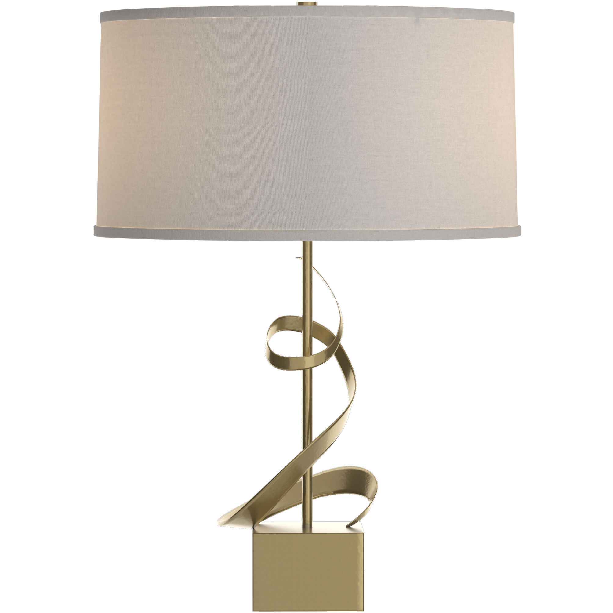 Gallery Spiral 22.9 inch 150 watt Modern Brass Table Lamp Portable Light in Flax