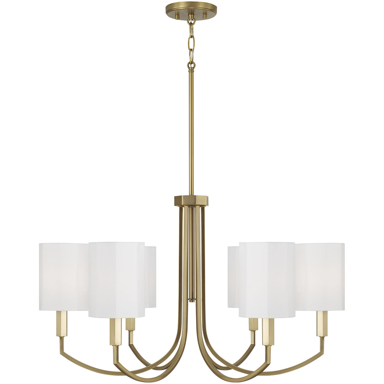 Adrian 6 Light 30 inch Aged Brass Chandelier Ceiling Light