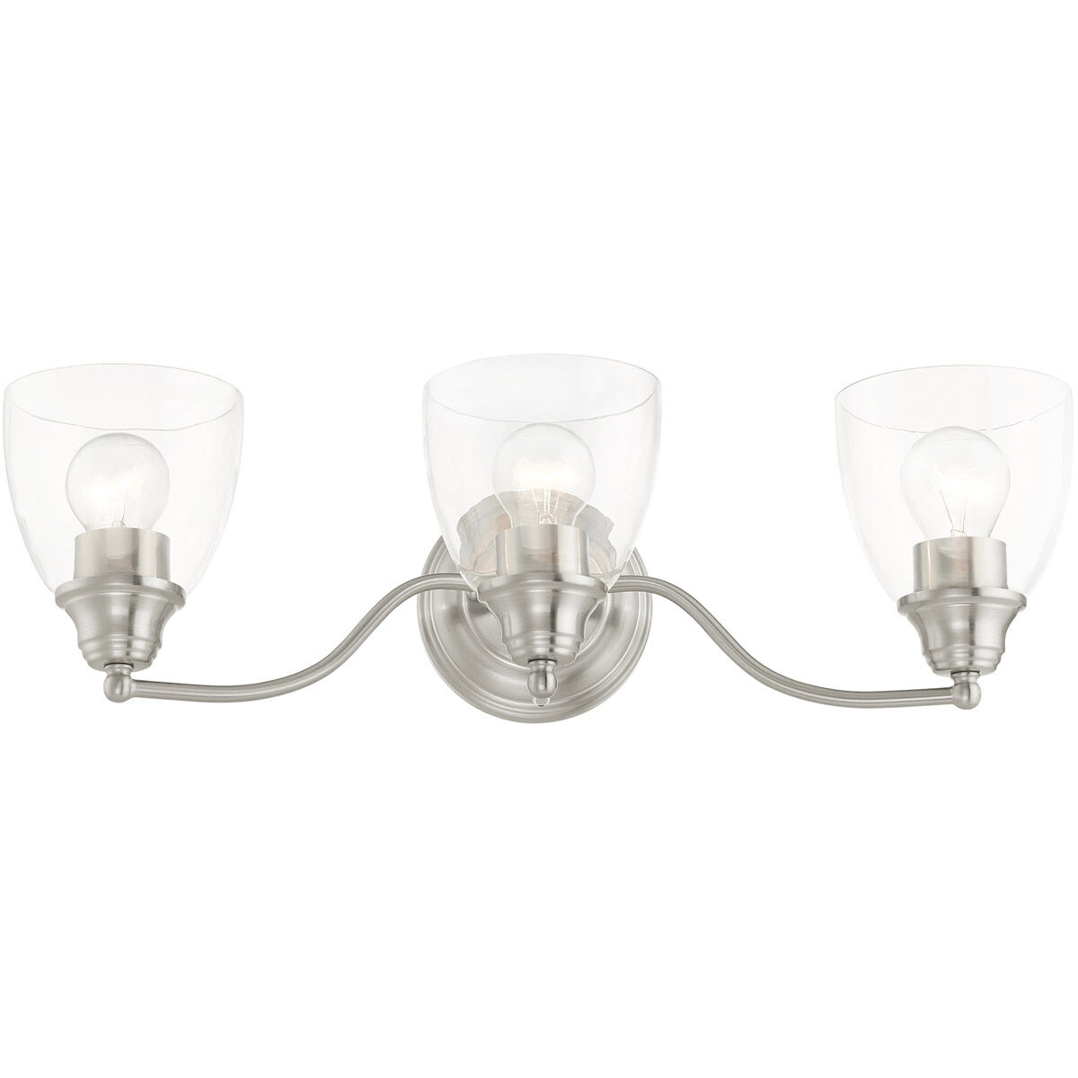 Montgomery 3 Light 23 inch Brushed Nickel Vanity Sconce Wall Light