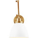 C&M by Chapman & Myers Wellfleet 26 inch 75 watt Matte White and Burnished Brass Task Sconce Wall Light in Matte White / Burnished Brass