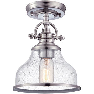 Grant 1 Light 8 inch Brushed Nickel Semi-Flush Mount Ceiling Light