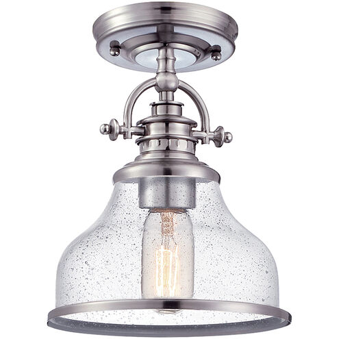 Grant 1 Light 8 inch Brushed Nickel Semi-Flush Mount Ceiling Light