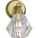 Brussels 1 Light 7 inch Natural Brass Crystal Single Sconce Wall Light