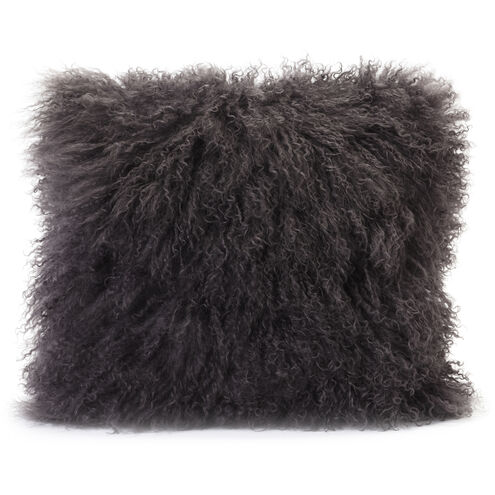 Lamb Fur 16 X 3 inch Grey Pillow