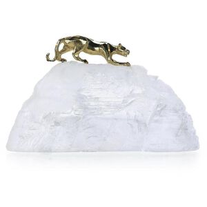Prowling Brass Panther 11.25 X 7 inch Sculpture