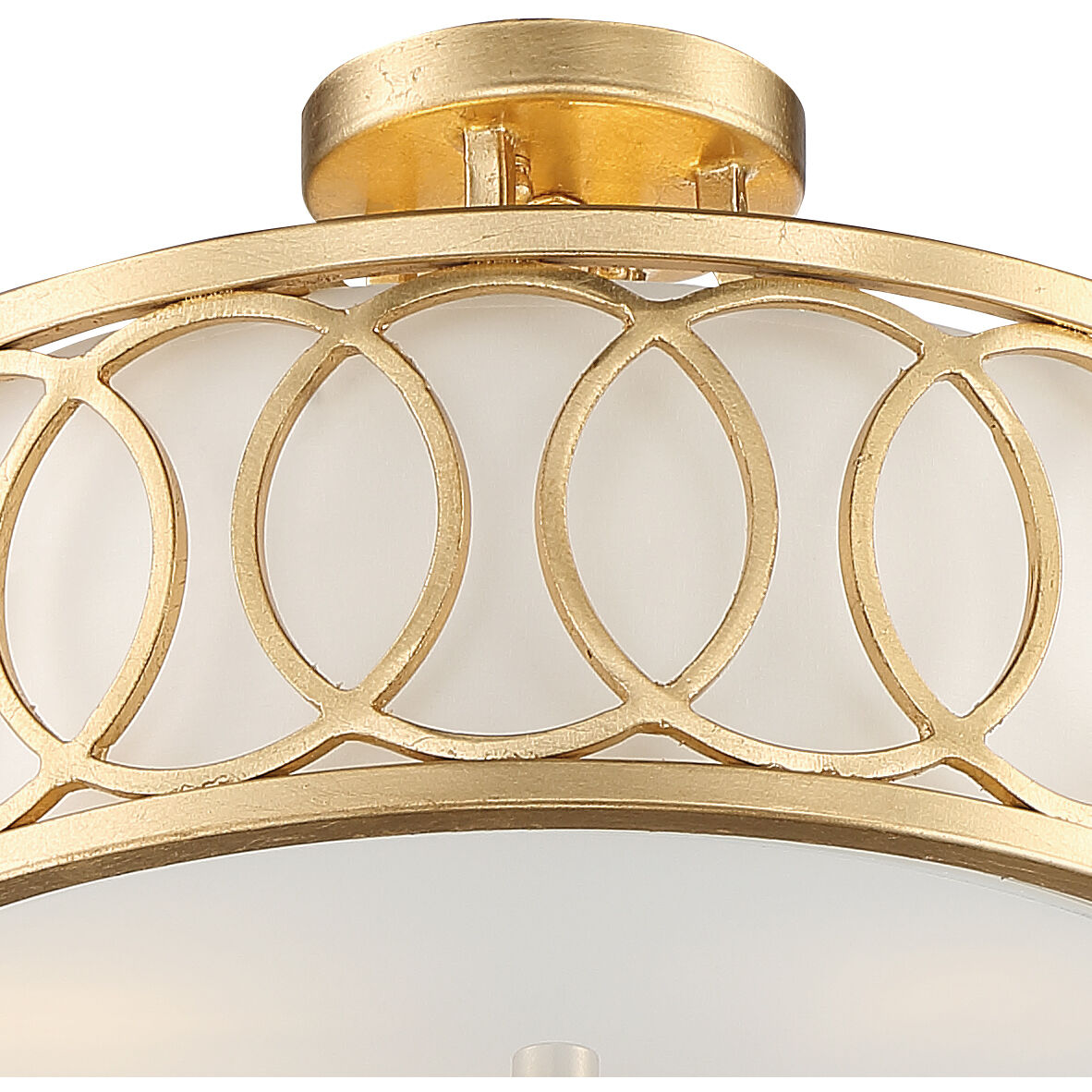 Graham 3 Light 15 inch Antique Gold Semi Flush Ceiling Light