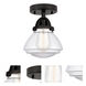Nouveau 2 Olean 1 Light 7 inch Matte Black Semi-Flush Mount Ceiling Light in Clear Glass