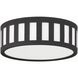 Kendal 3 Light 14 inch Black Forged Flush Ceiling Light