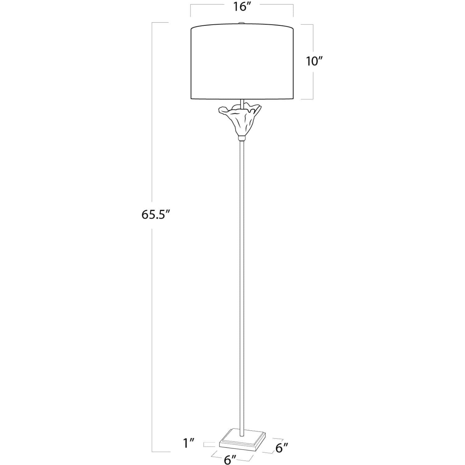 Monet 65.5 inch 150.00 watt Antique Gold Leaf Floor Lamp Portable Light