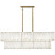 Simone LED 48 inch Burnished Gold Chandelier Ceiling Light in Alabaster, Linear & Oval