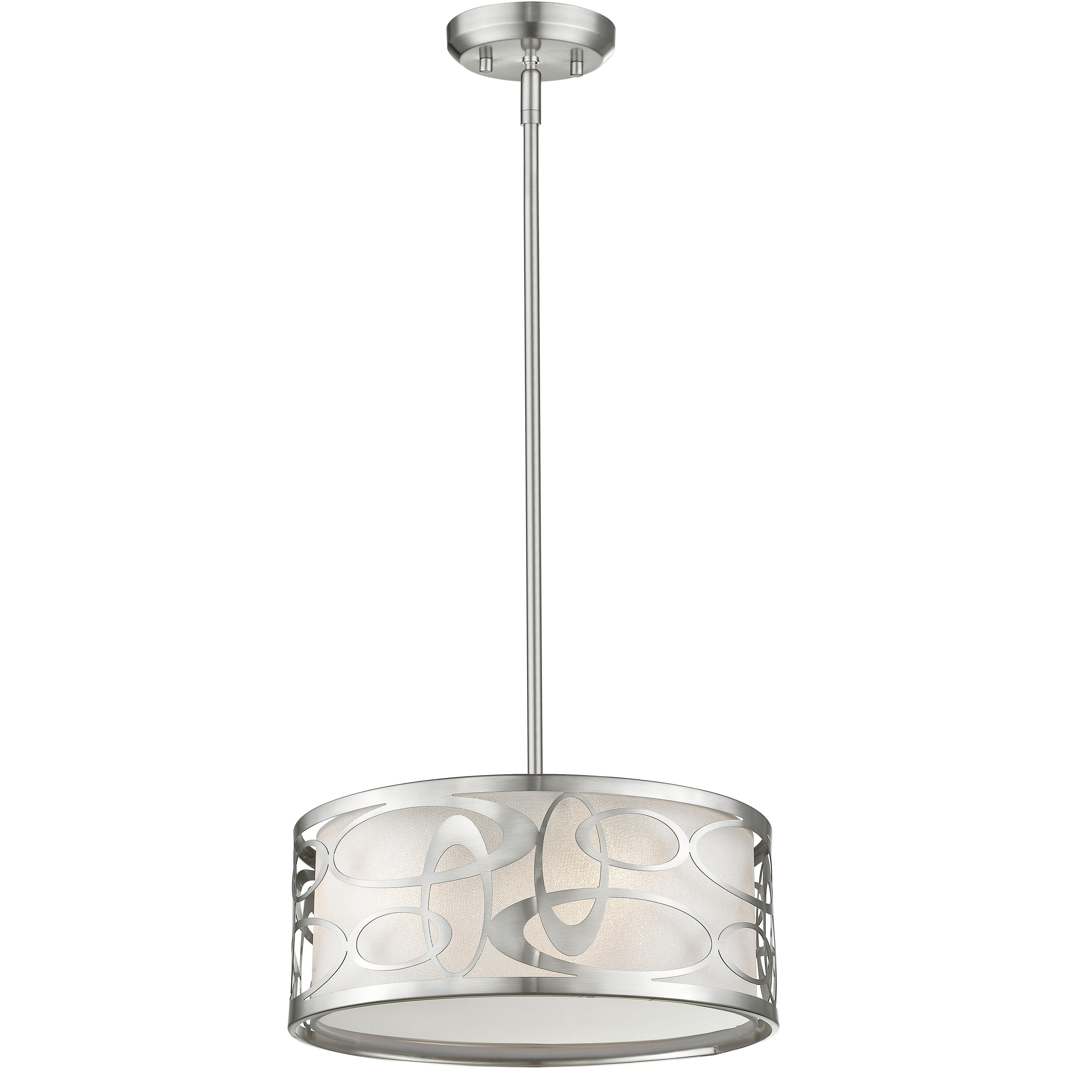 Opal 3 Light 14 inch Brushed Nickel Pendant Ceiling Light
