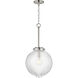 Kasbah 1 Light 11.75 inch Satin Nickel Single Pendant Ceiling Light