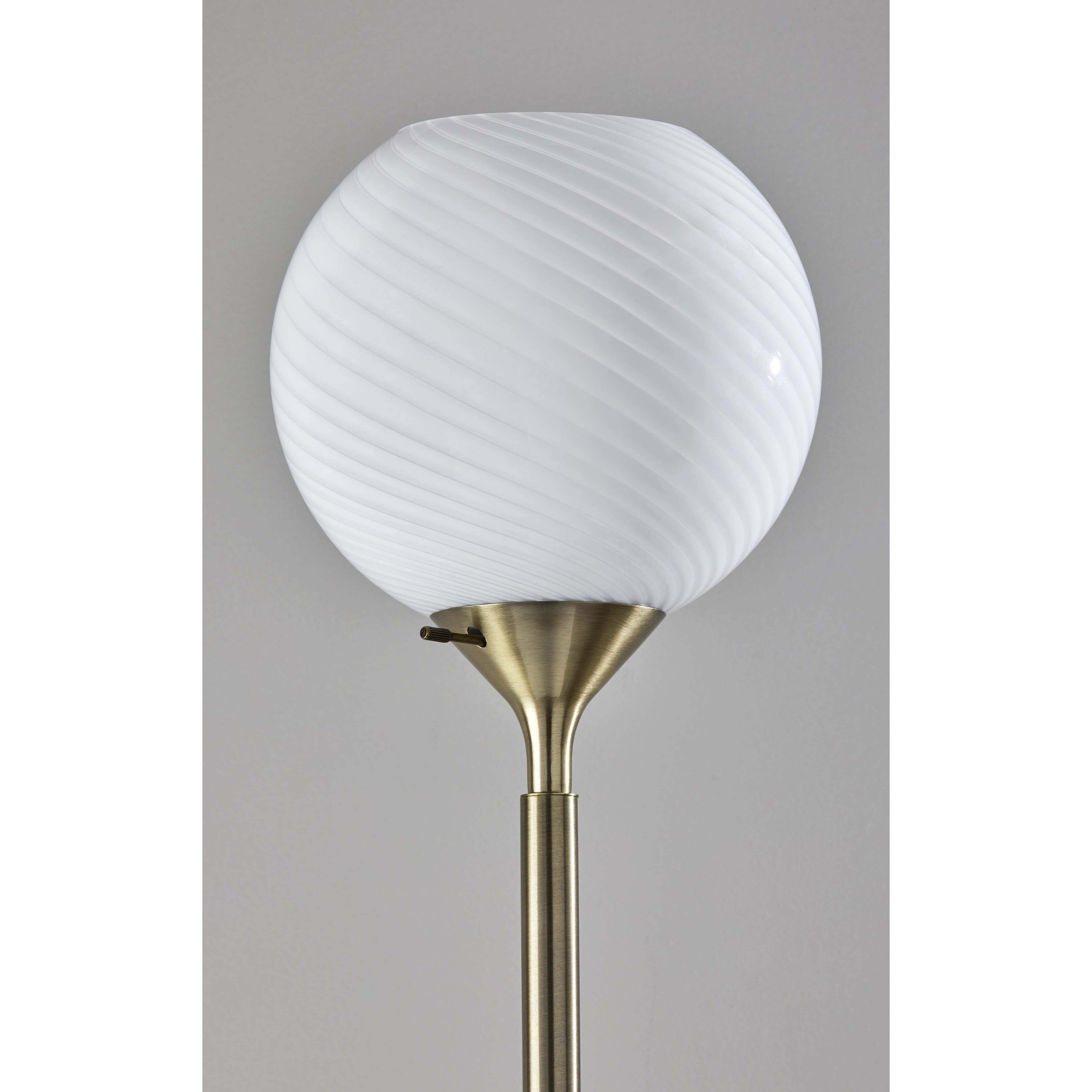 Swirl 73.75 inch 60.00 watt Antique Brass Torchiere Portable Light