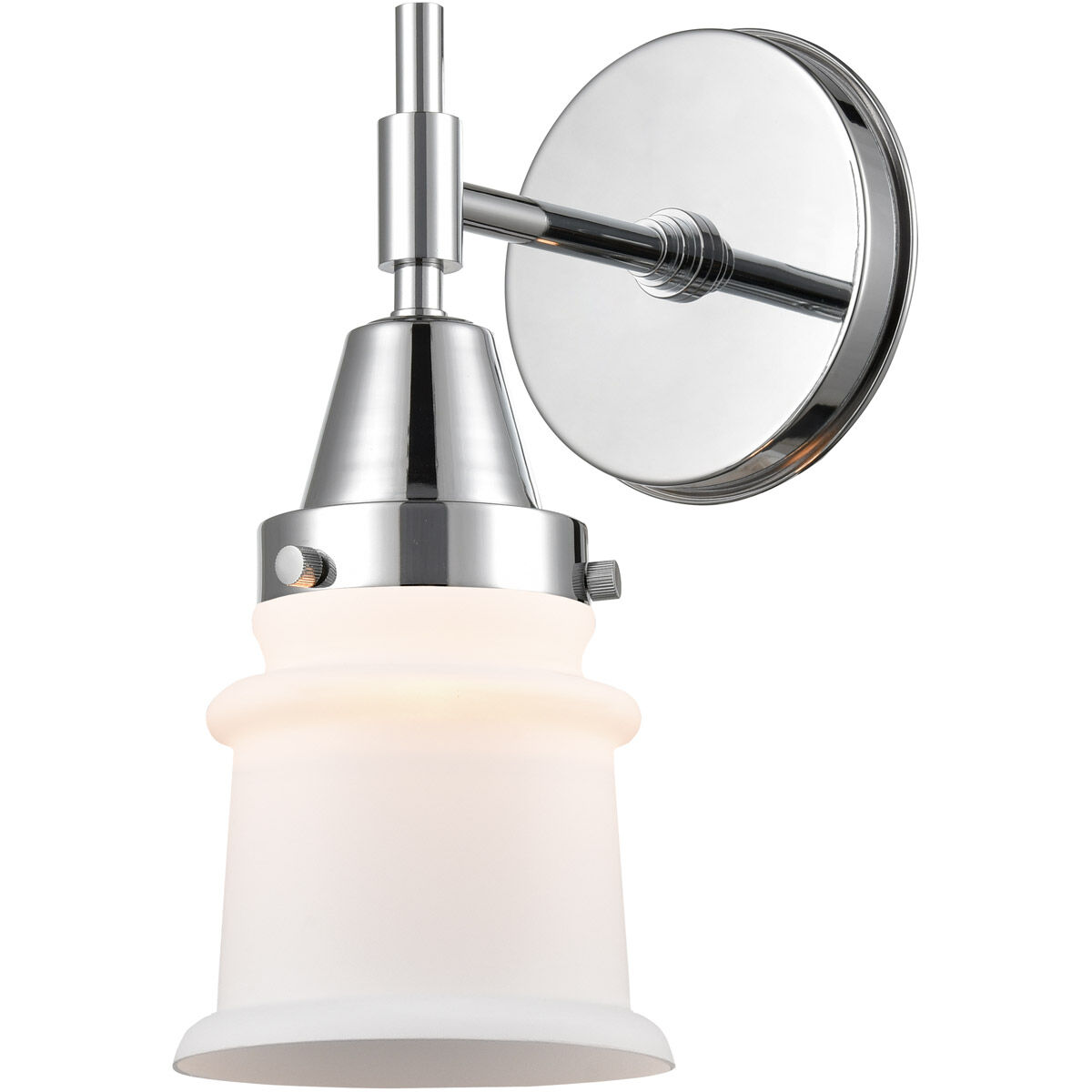 Caden 1 Light 5 inch Polished Chrome Sconce Wall Light in Matte White Glass