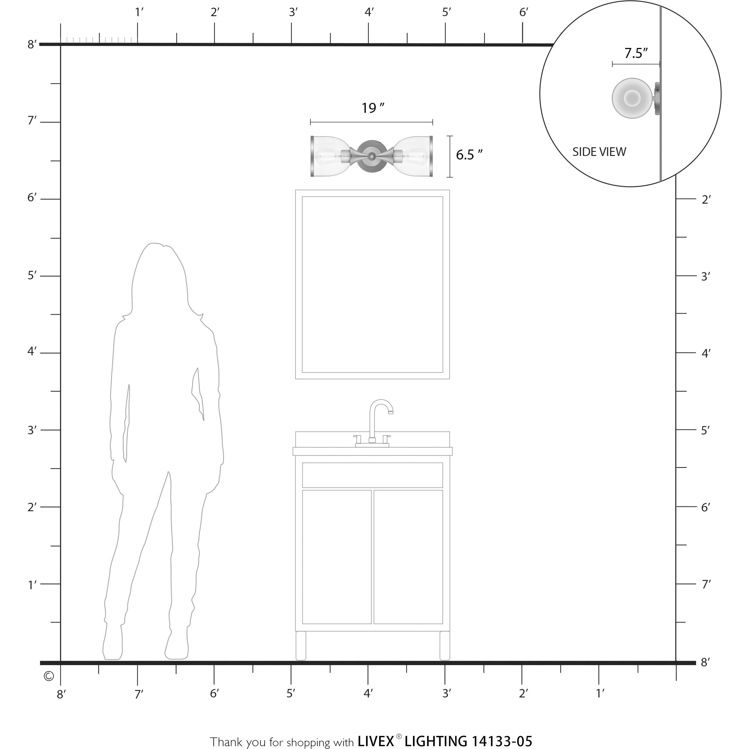 Ashridge 2 Light 6.5 inch Polished Chrome Vanity Wall Sconce Wall Light