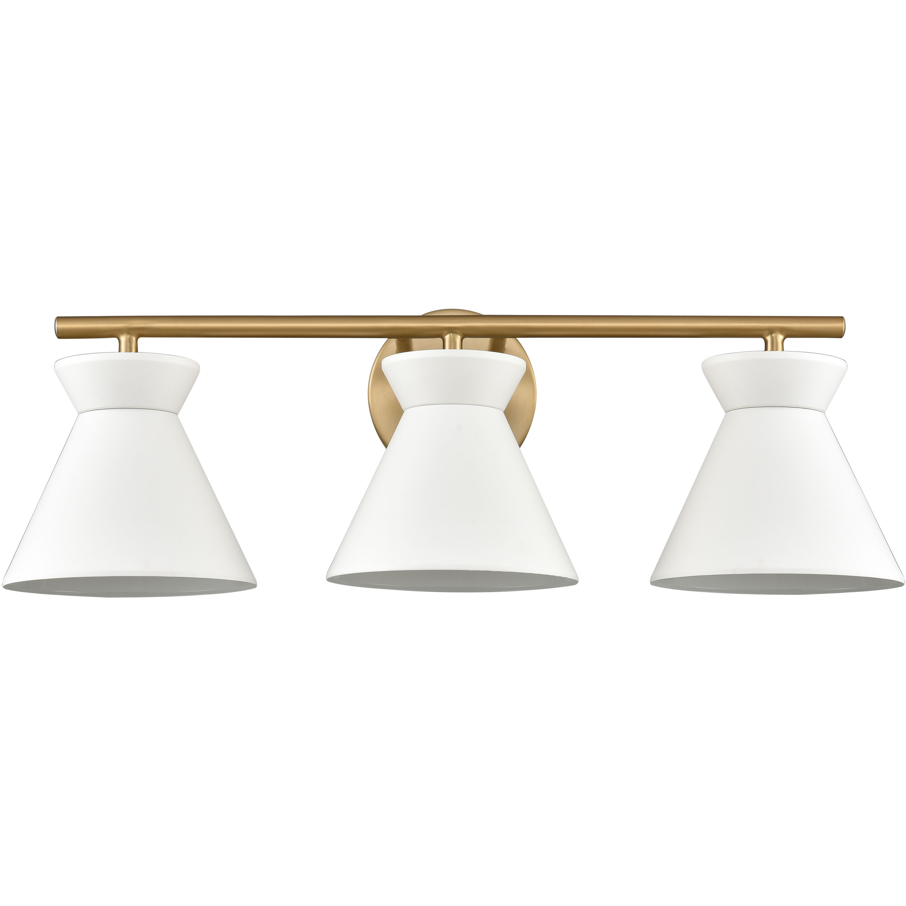 Forme 3 Light 25 inch White with Brushed Gold Vanity Light Wall Light