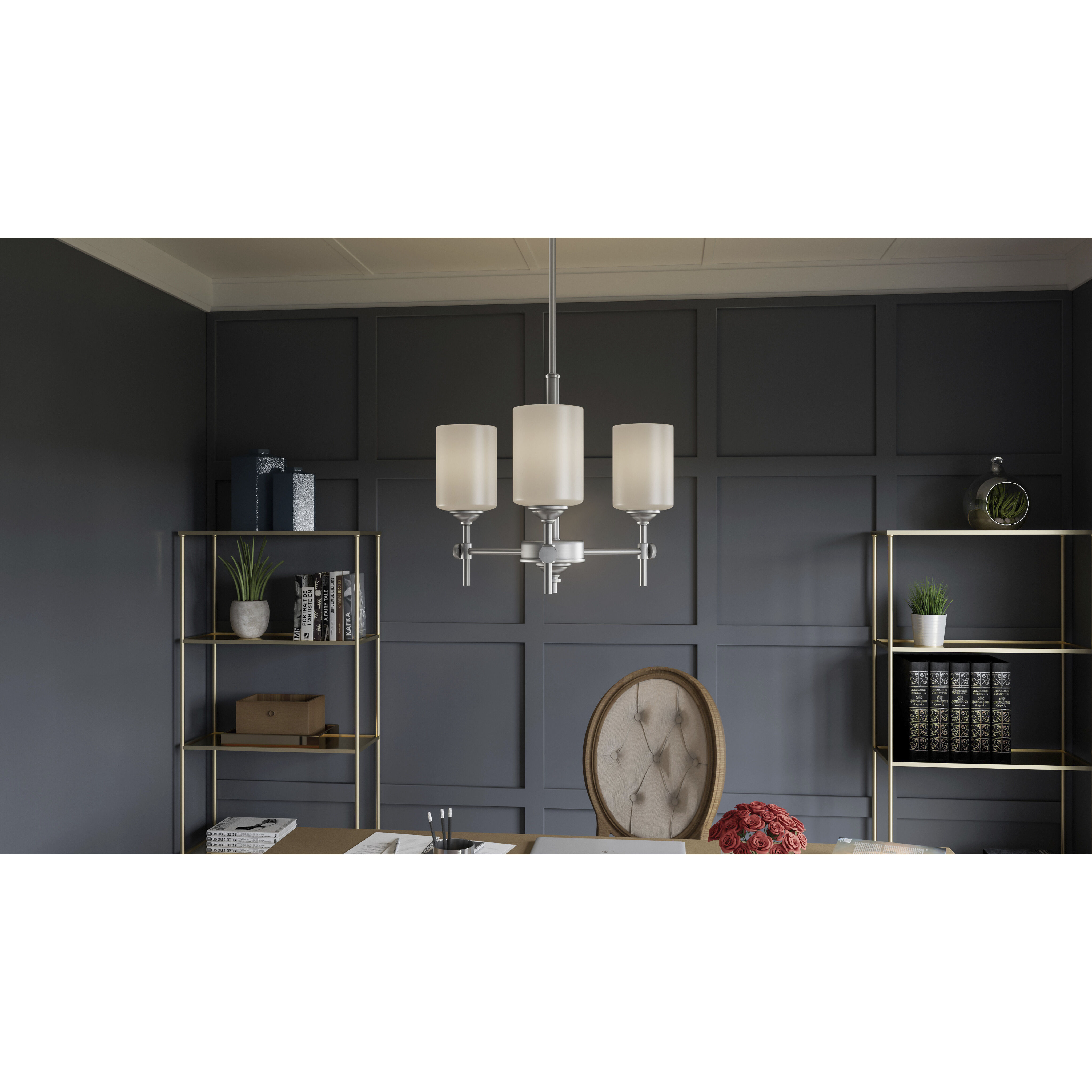 Aria 3 Light 17 inch Antique Polished Nickel Pendant Ceiling Light