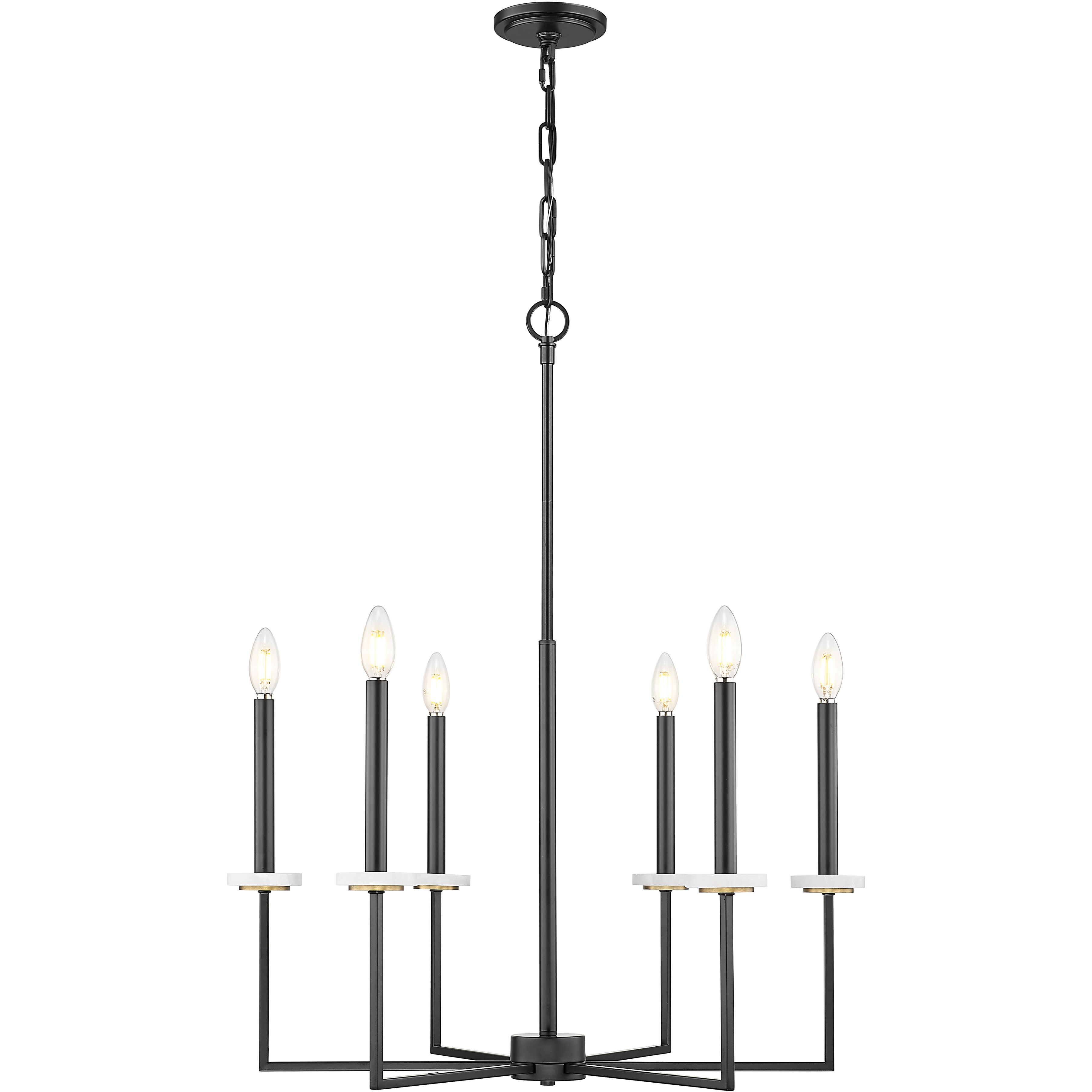 Gaultier 6 Light 27.25 inch Matte Black and Mondern Gold Chandelier Ceiling Light in Matte Black and Modern Gold