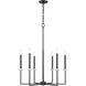 Gaultier 6 Light 27.25 inch Matte Black and Mondern Gold Chandelier Ceiling Light in Matte Black and Modern Gold